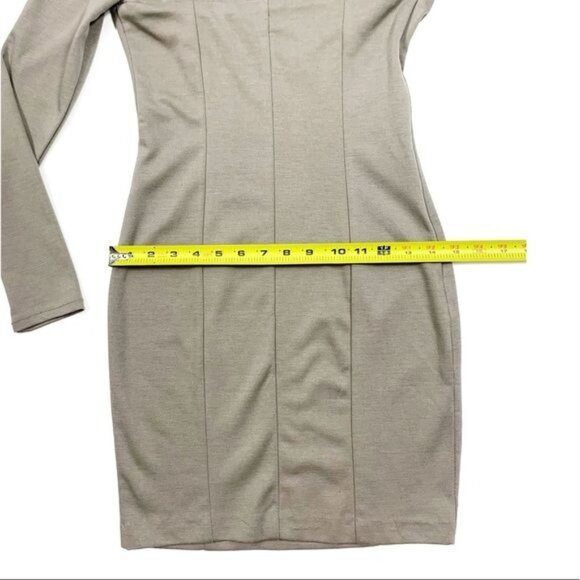 ASOS One Long Sleeve Bodycon Cutout Beige Mini Dress Mobwife Party Size 6 - Picture 10 of 16